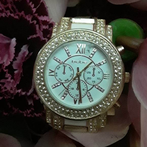 bebe Accessories - Bebe two tone Crystal Watch, NEW